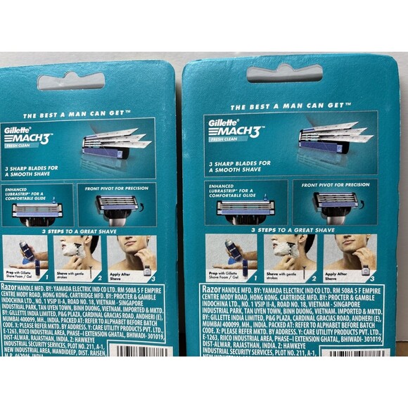 NEW Lot Of 2 Pack Gillette Mach 3 Cartridge Fresh Clean Dad READ DESCRIPTION - Picture 3 of 4